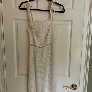 J.O.A White Tie Shoulder A-Line Midi Dress - XS